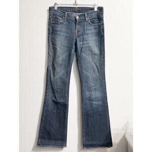 Vintage Y2K 7 For All Mankind Low Rise Bootcut Jeans 26 Dark Wash Stretch 2000s